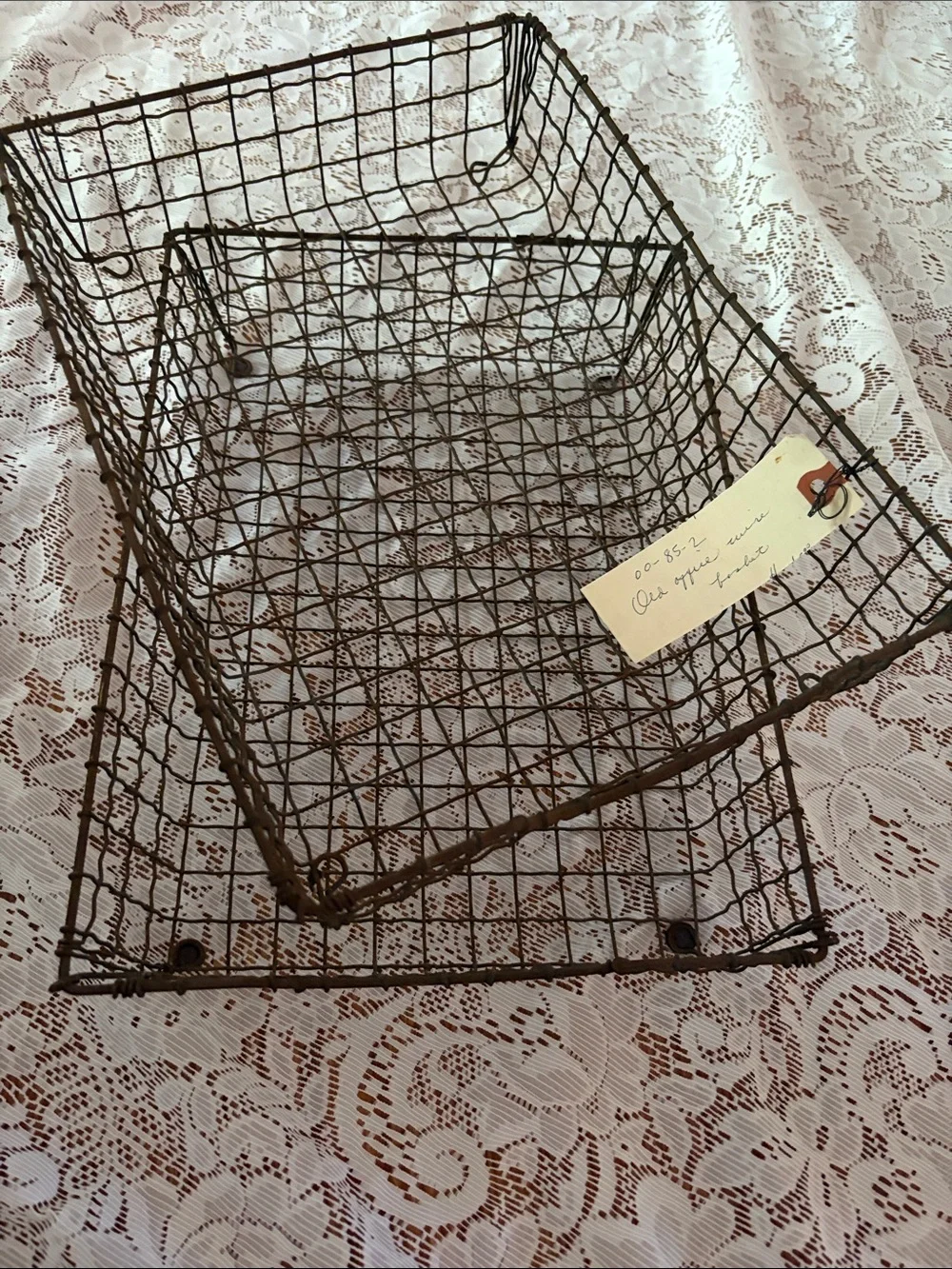 Vintage-Style Brown Wire Storage Basket - Home Accents
